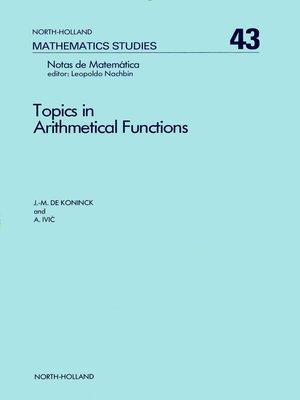 cover image of Topics in Arithmetical Functions